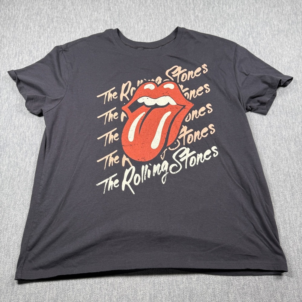 The Rolling Stones Shirt XL Gray 1976 World Tour Tongue Graphic Tee RN 117508